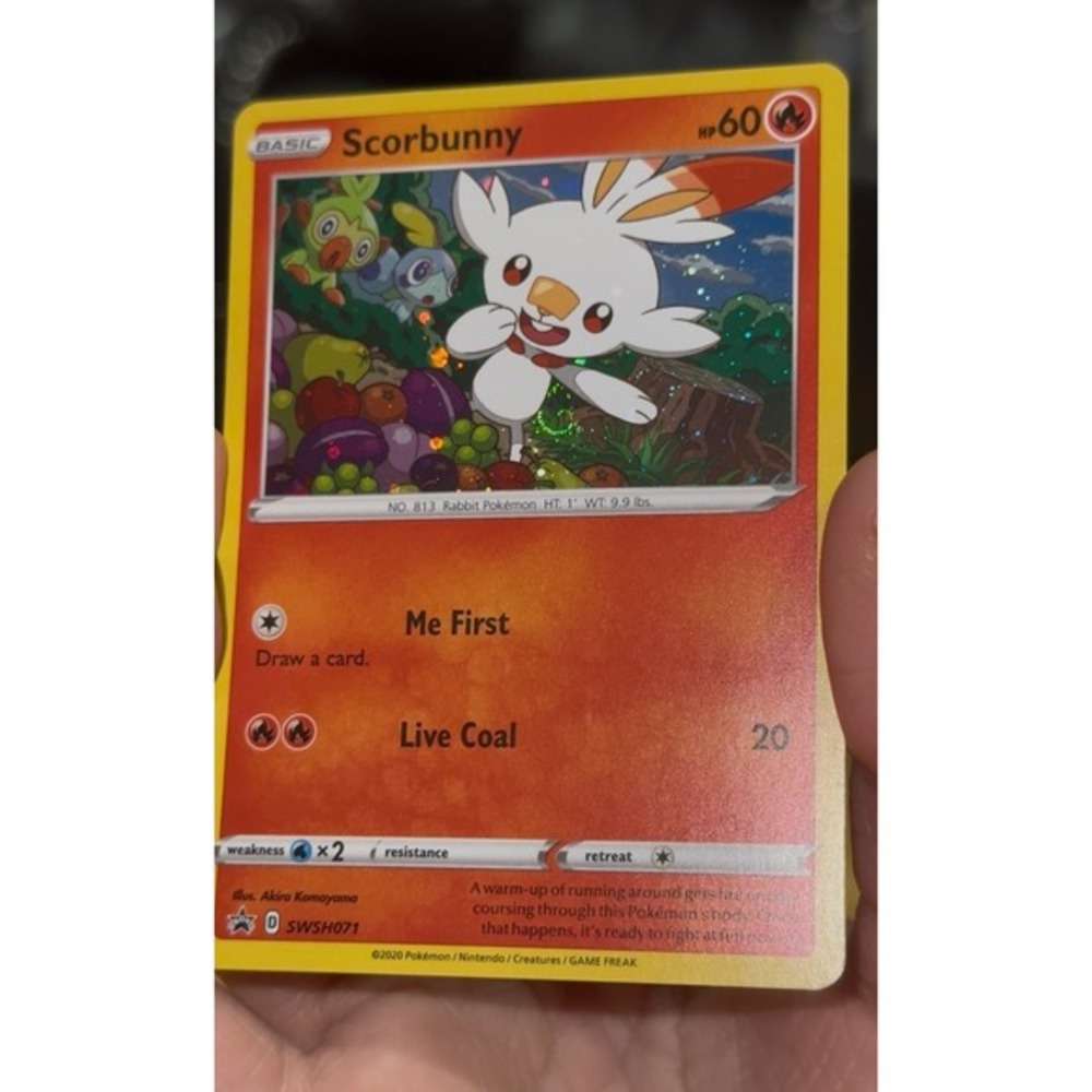 Scorbunny SWSH071 FART SWIRL 🌀 Black Star Promo Vivid Voltage  Pokemon Card LP‎